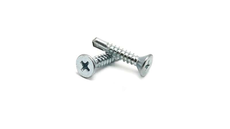Lexar Industrial 250-Pack #14 Tek Screws – 1/4 X 2-1/2" Phillips Flat Head Self-Drilling – Zinc Plated Steel