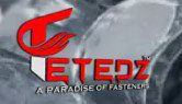 Logo with red "Tetedz" text and "A Paradise of Fasteners" slogan on gray, highlighting top manufacturers' quality craftsmanship.