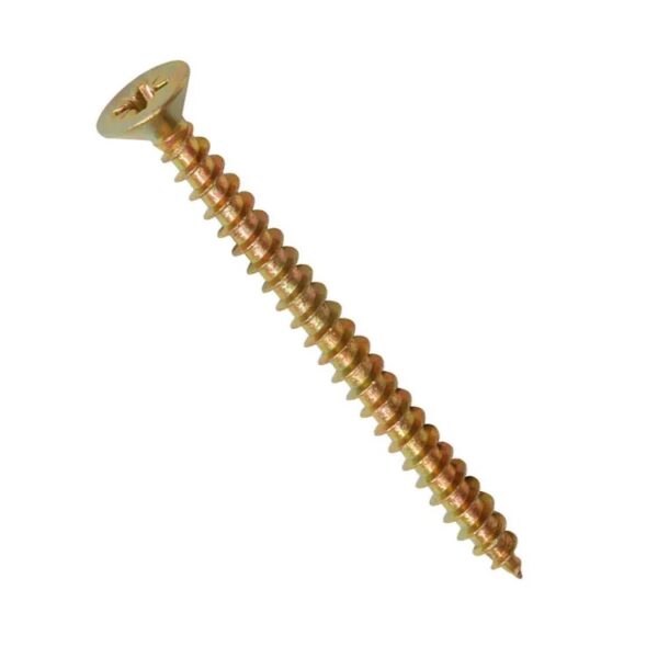 Yellow Zinc Plated Pozi Phillips Head Wood Deck Countersunk Chipboard Screws