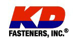 KD Fasteners, Inc. logo features "KD" in red/blue and "Fasteners, Inc." in black, known for top-notch nut fastener supply.