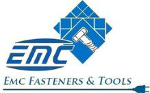 EMC Fasteners & Tools logo: a blue stylized bolt with geometric design, symbolizing top industry supplier.